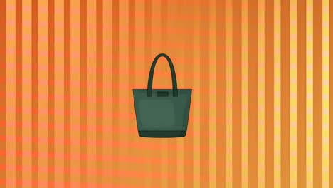 Animación-Del-Icono-De-La-Bolsa-Sobre-Fondo-Naranja-En-Movimiento