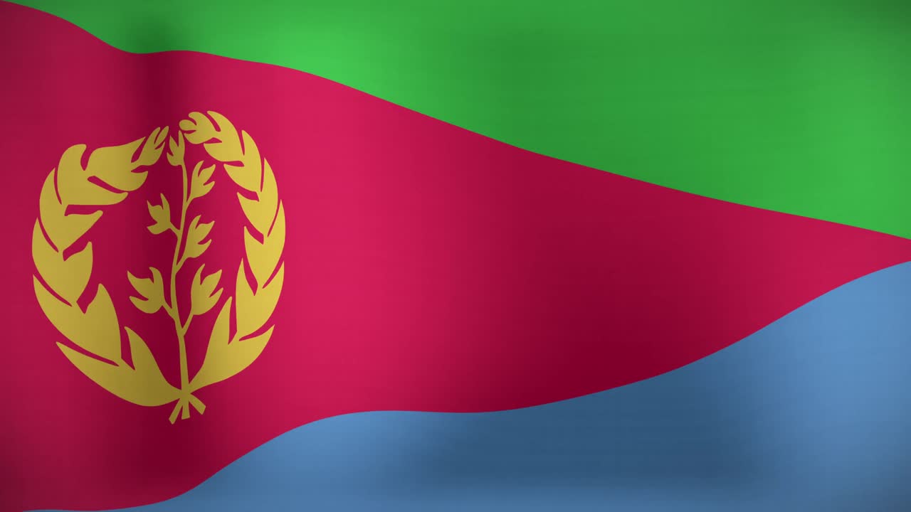 animación de la bandera móvil de eritrea ondeando