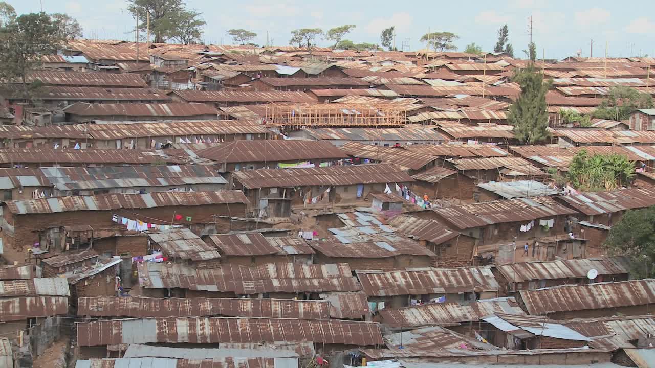 View over a slum region in Nairobi Kenya