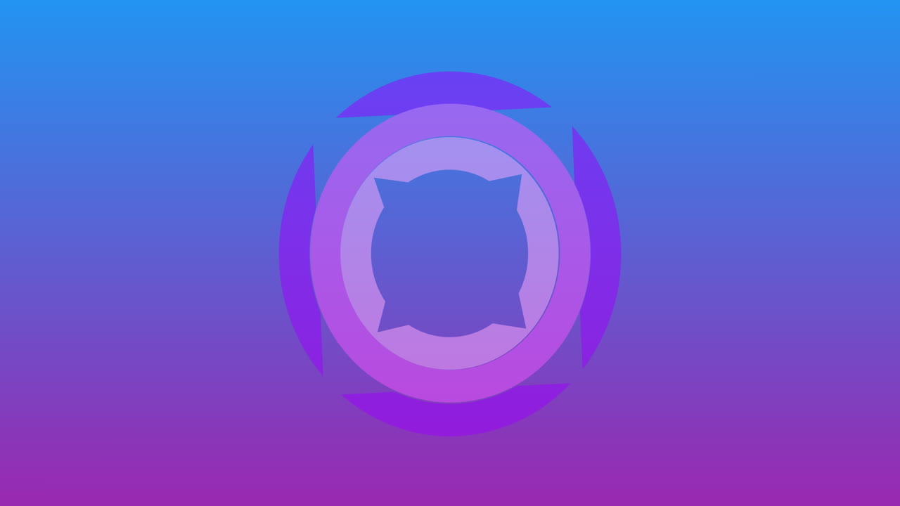 animación de formas en movimiento sobre fondo azul