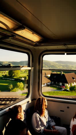 train journey through scenic countryside