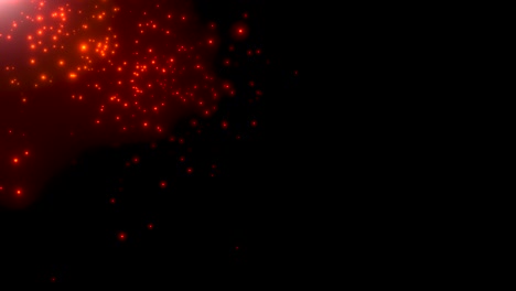 partículas rojas y estrellas voladoras en la galaxia