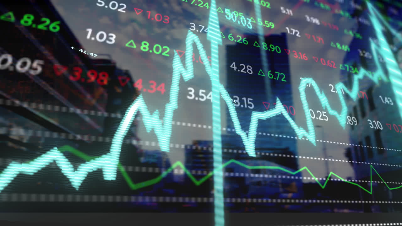 animación del procesamiento de datos sobre el paisaje urbano