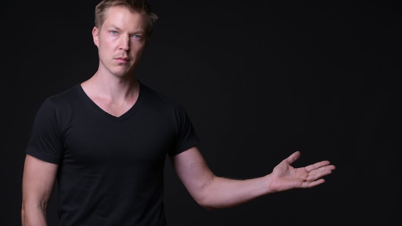 Man Showing Copy Space With Hands