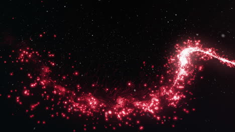 luz roja volando en todas direcciones mientras hace partículas rojas