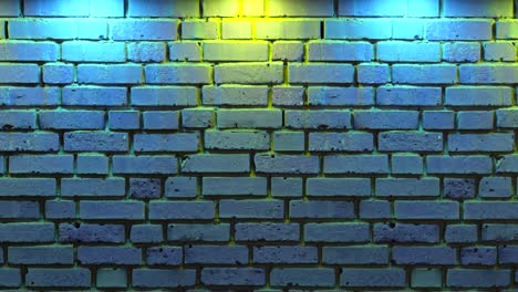 empty brick wall with neon light, copy space. light effect on a brick wall background. modern light spectrum. empty background. seamless loop 3d render.