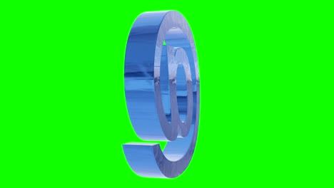 blue e-mail symbol loop rotate