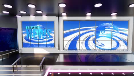 3d virtual news studio background loop