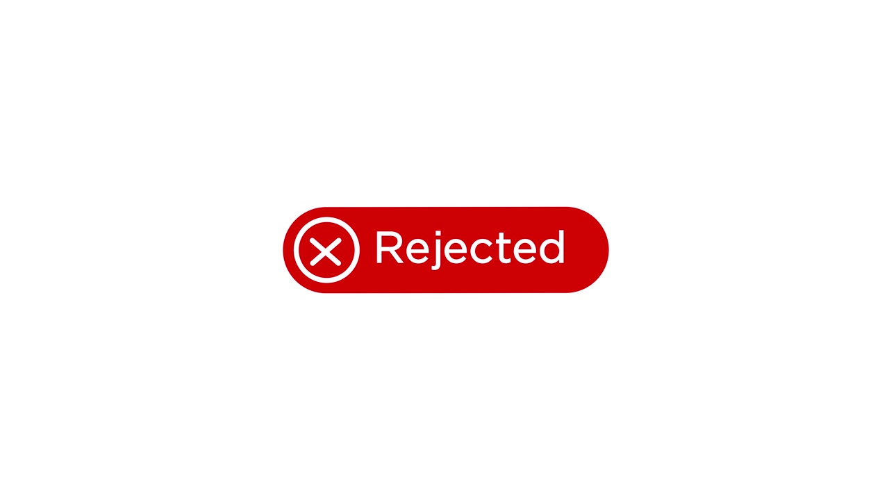 Animated Rejected Button with Cross Mark Icon