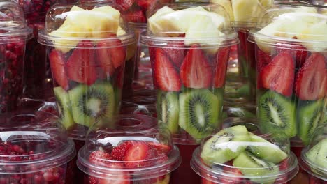 assortment of fresh fruit cups