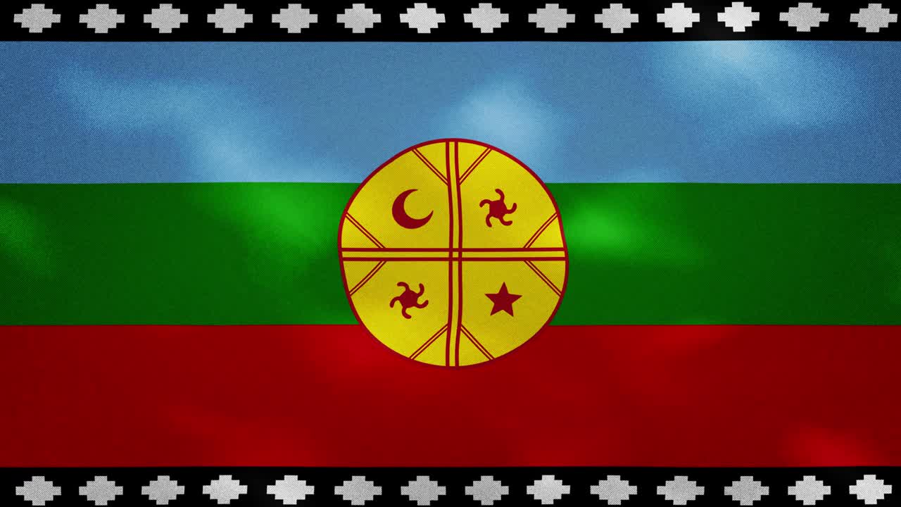 mapuche denso tejido de la bandera ondulaciones, bucle de fondo
