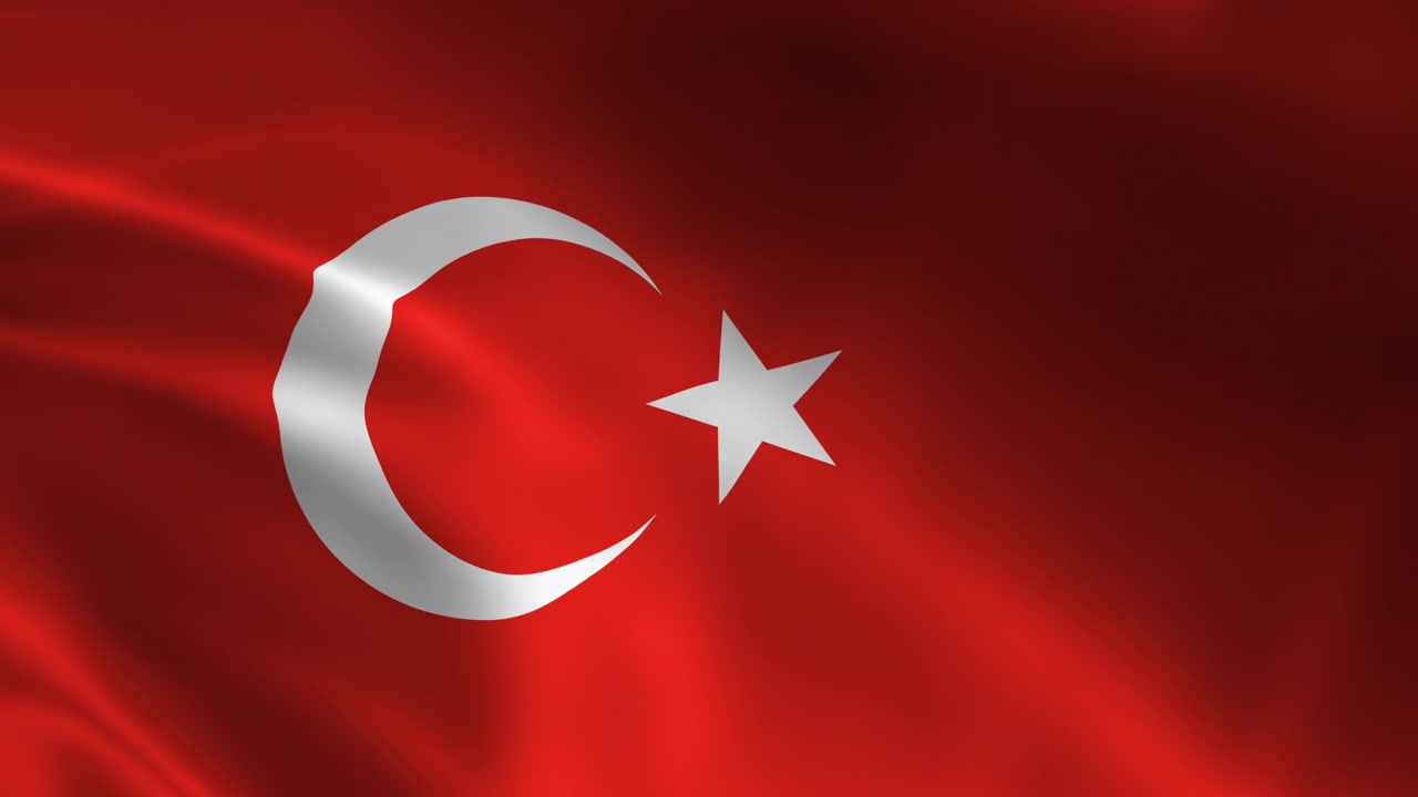 Waving Flag of Turkey in the Wind