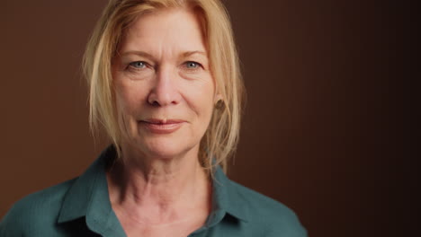 portrait of beautiful older woman in studio