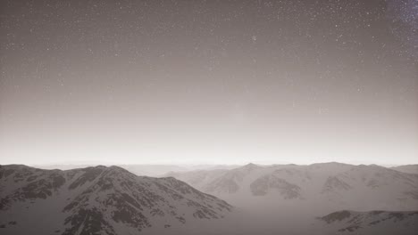 milky way above snow covered terrain