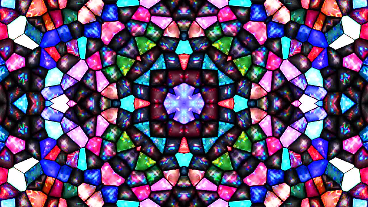 líneas coloridas ondas brillantes forma de flor fondo caleidoscopio resumen