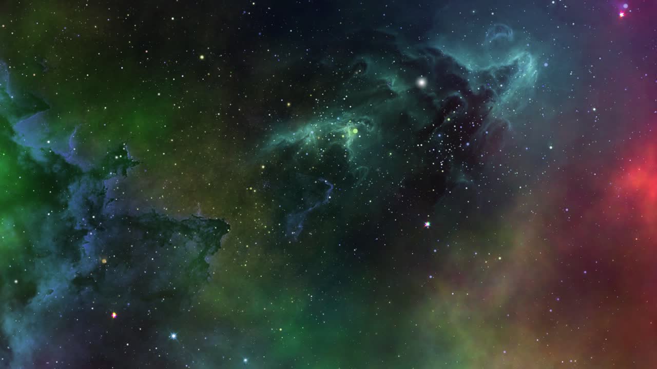 animación de nebulosas y estrellas en el espacio 4k