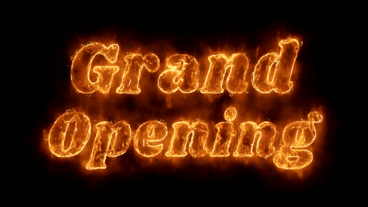 그랜드 오프닝 워드 핫 애니메이션 불타는 현실적인 불 불꽃 루프
