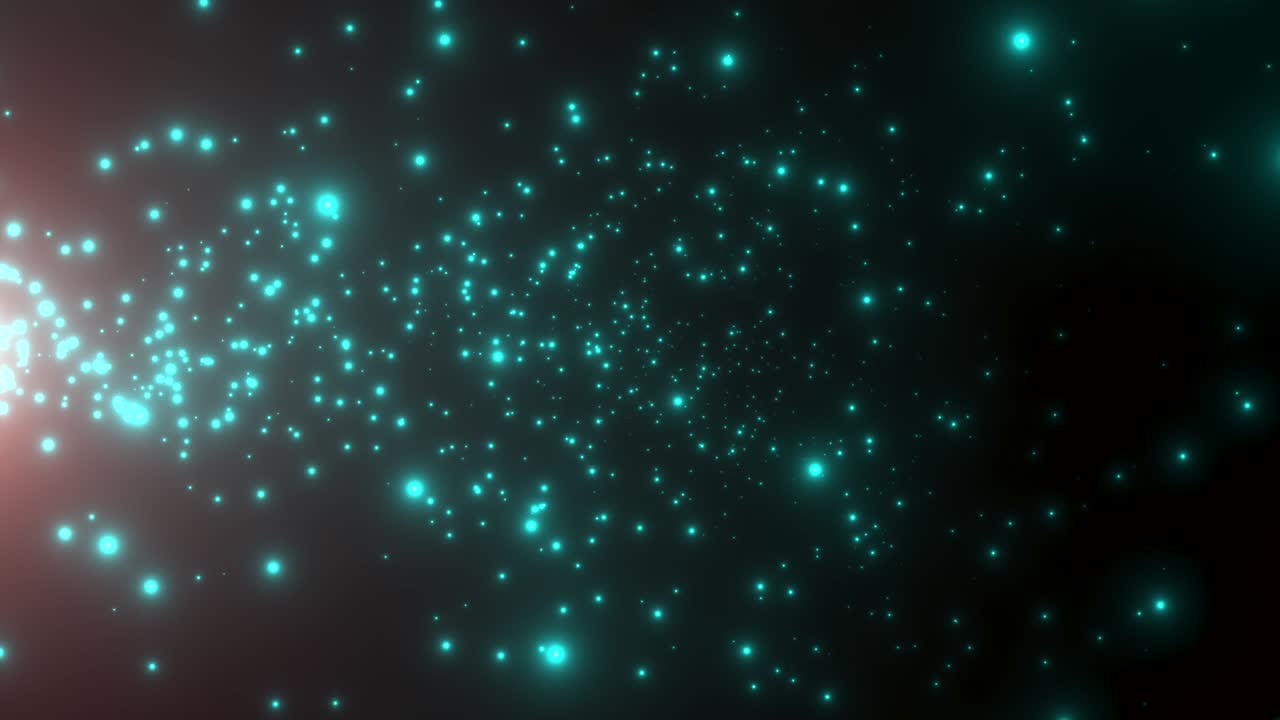 Fly green glitters and stars in galaxy