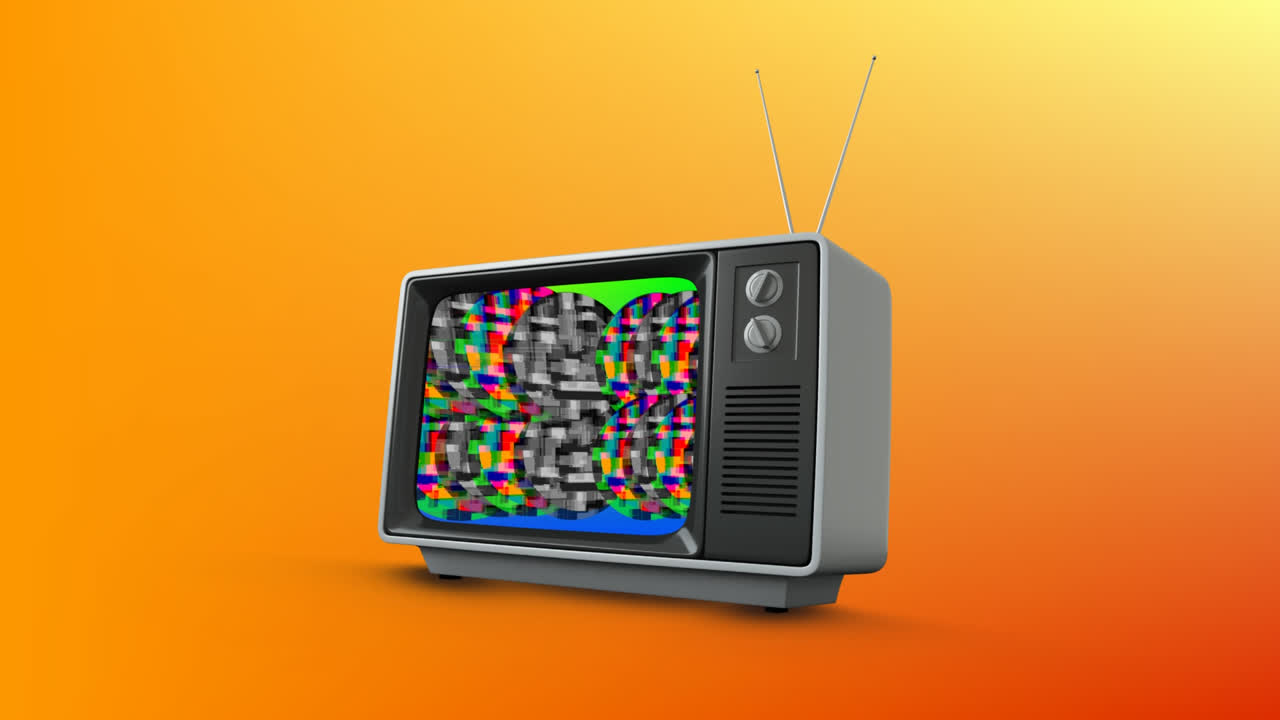 고정적 인 오래된 텔레비전