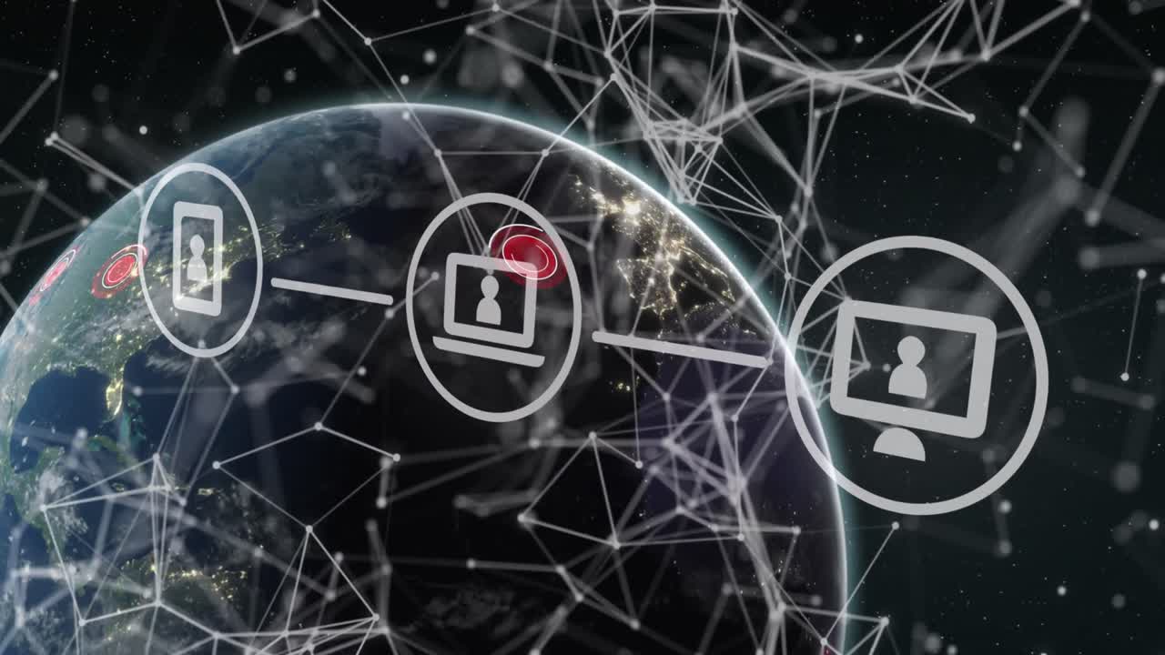 animación de la red de conexiones en todo el mundo