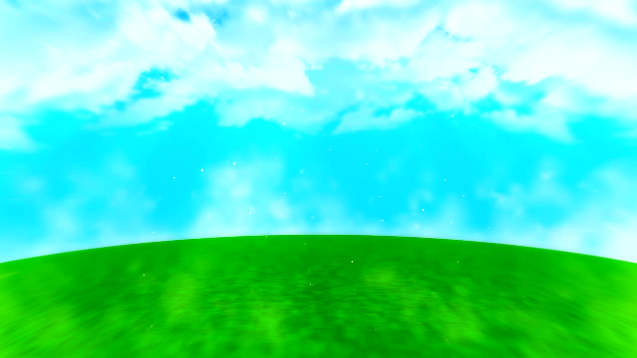 잔디 풍경 일러스트레이션, 추상적인 자연 배경, 루프 애니메이션