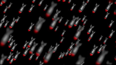 seamless looping animation of falling ddos bombs