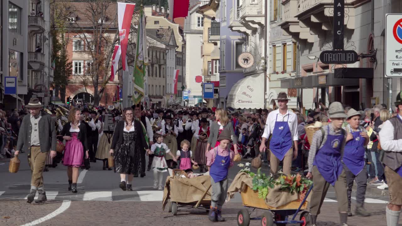 Brass band Faedo at the annual Grape Festival, Meran - Merano, South Tyrol, Italy