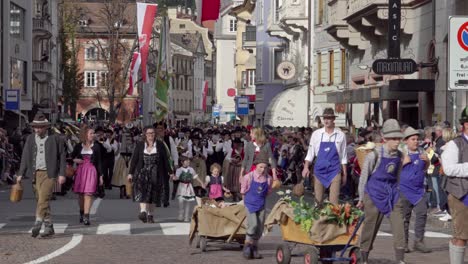 brass band faedo at the annual grape festival, meran - merano, south tyrol, italy