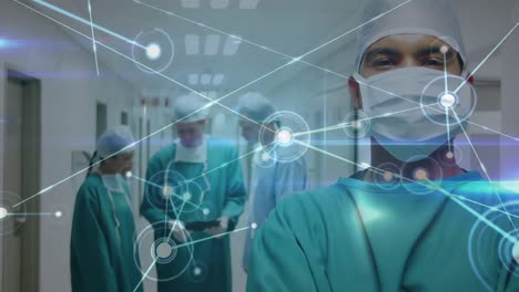 animación de la red de conexiones entre diversos médicos y médicas