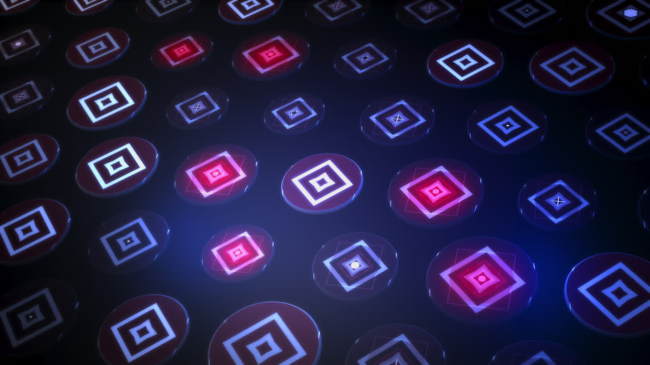 Background with slick intricate pattern of diamonds and squares within circles