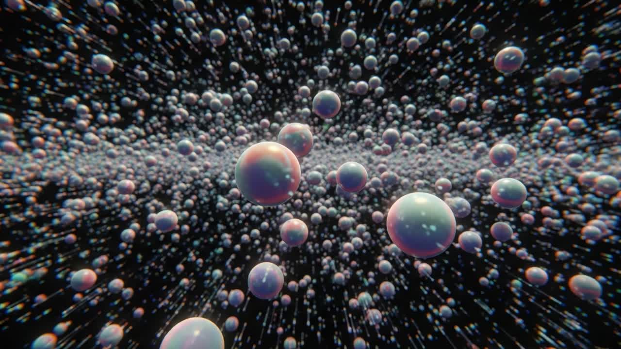 A Stunning Visual Exploration of Multidimensional Spheres and Particles in Motion, Capturing the Intricacies of a Cosmic Journey Through a Vibrant Universe