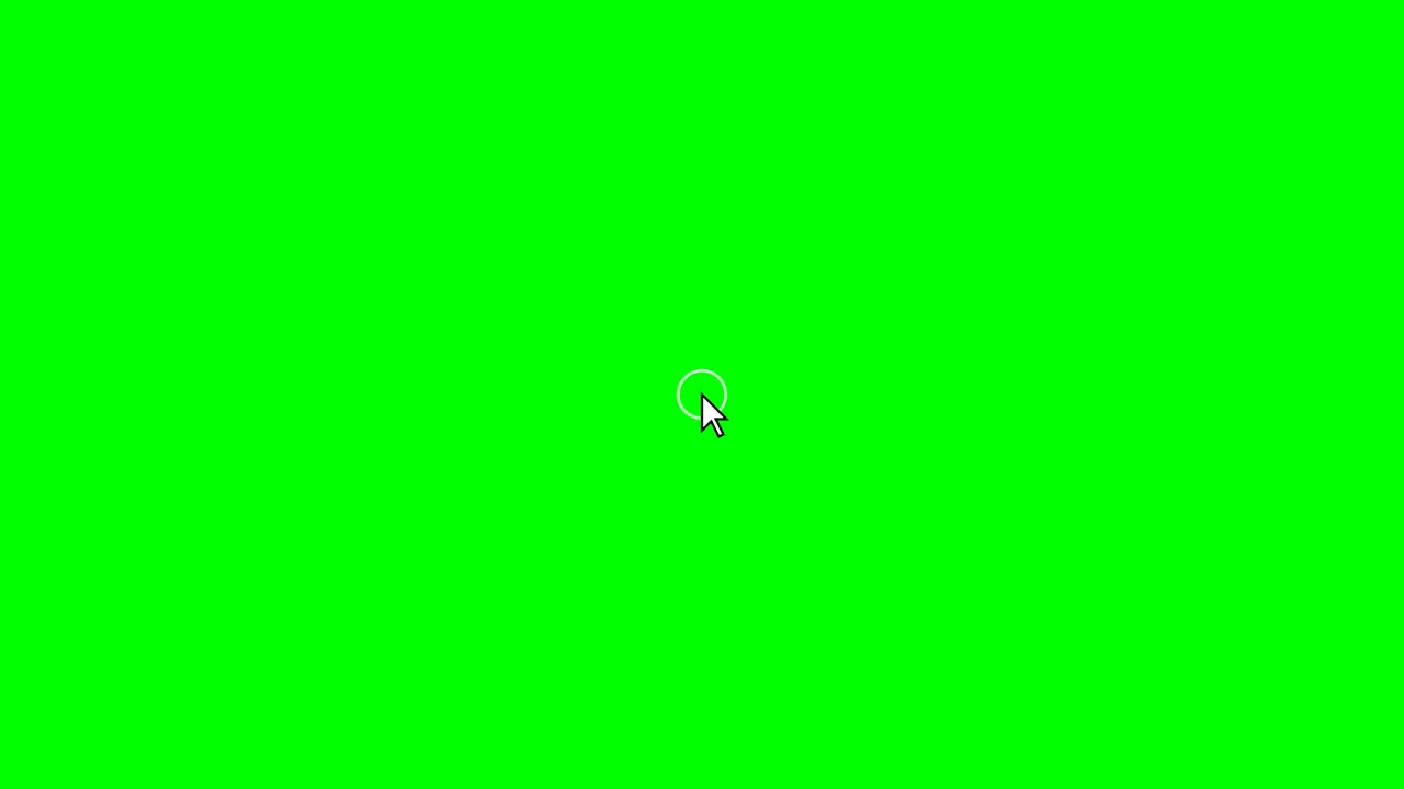 Cursore del mouse del computer che si muove su uno sfondo green screen