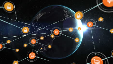 connectors moving and digital data with digital globe