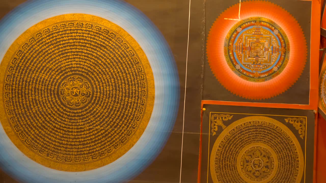 patrones y símbolos nacionales indios en círculos