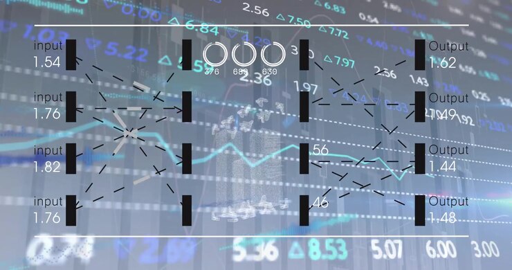 Animation of data processing over shapes