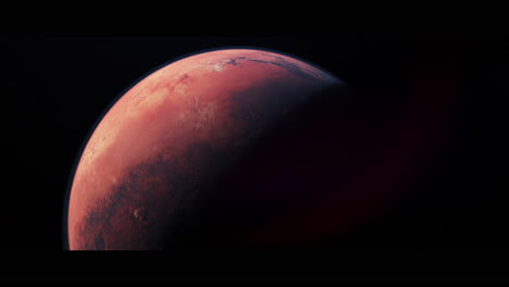 planet mars viewed from space