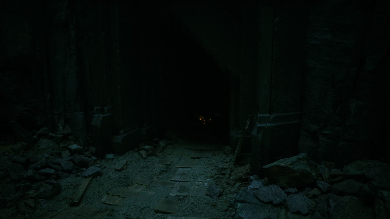 entrada del túnel oscuro revelando caminos ocultos a través de la piedra antigua