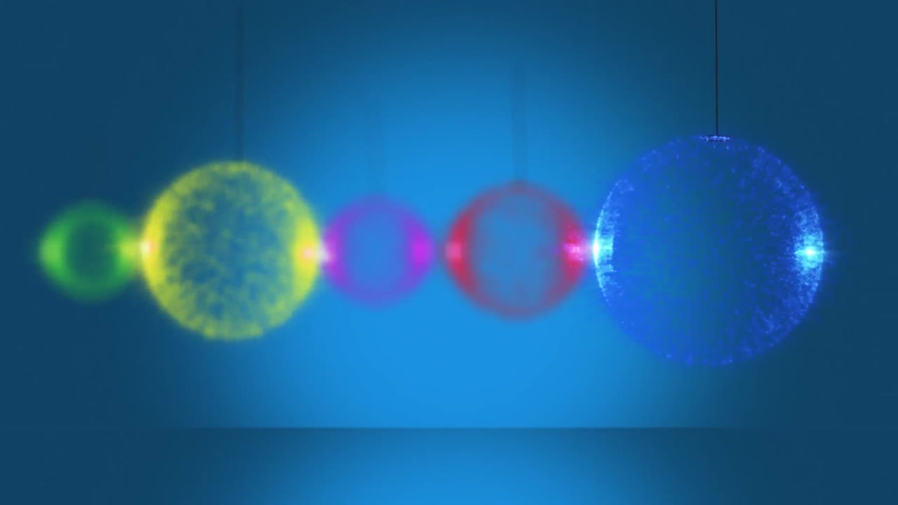 Animation of christmas decorations over blue background