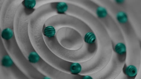 the video features an animation of 3d beads in a circling loop, showcasing their fluid and continuous motion. this hypnotic display emphasizes the beads' seamless movement and the beauty of their synchronized  3d balls beads rolling