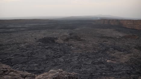 wide shot of the rock formations in the danakil depression and dallol volcano