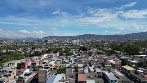 tegucigalpa, honduras, contrast between residential neighborhood and commercial area