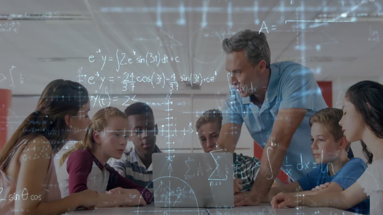 animación de ecuaciones matemáticas sobre escolares usando computadoras portátiles