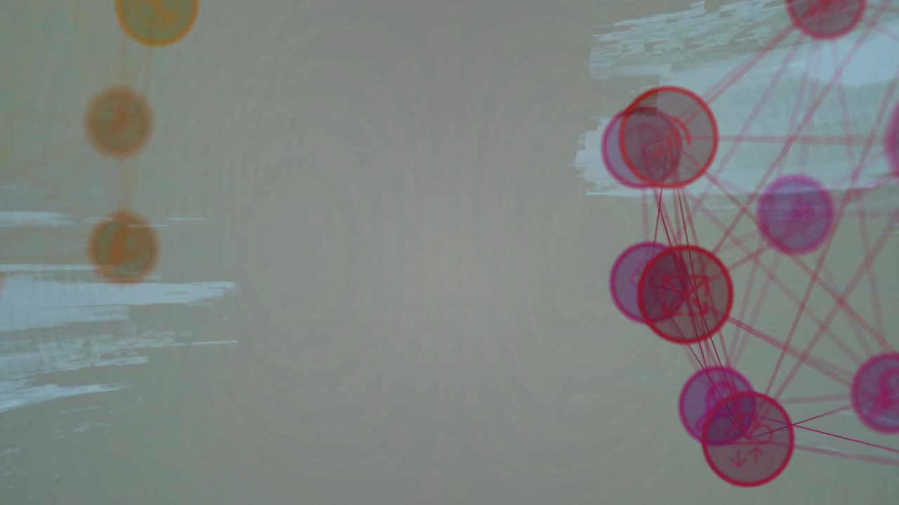 animación de una red de conexiones que se mueven sobre un fondo blanco