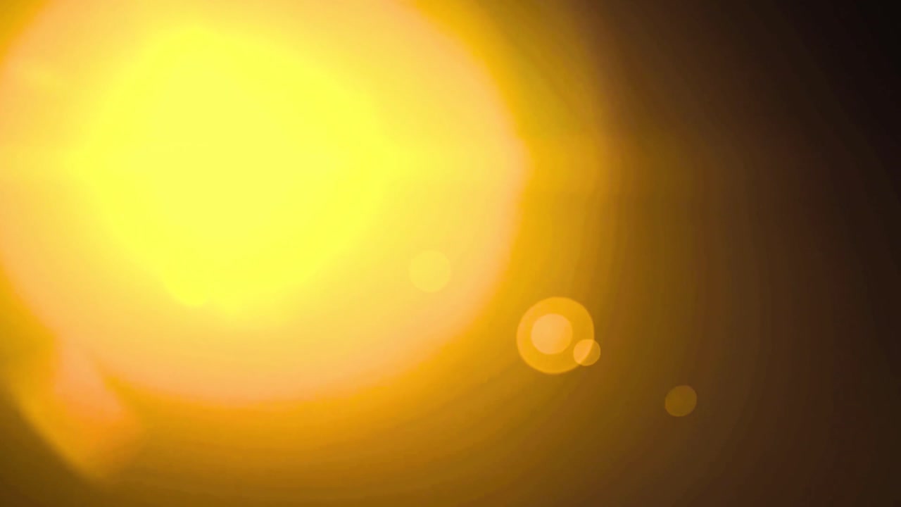 Effetto Bagliore Lente Giallo Arancio Brillante che Appare e Svanisce.
