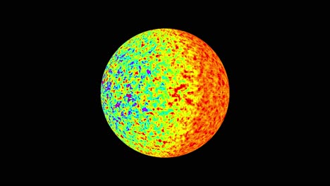 Mapa-De-Temperatura-De-Una-Luna-Giratoria,-Simulación,-Bucle-Sin-Interrupción