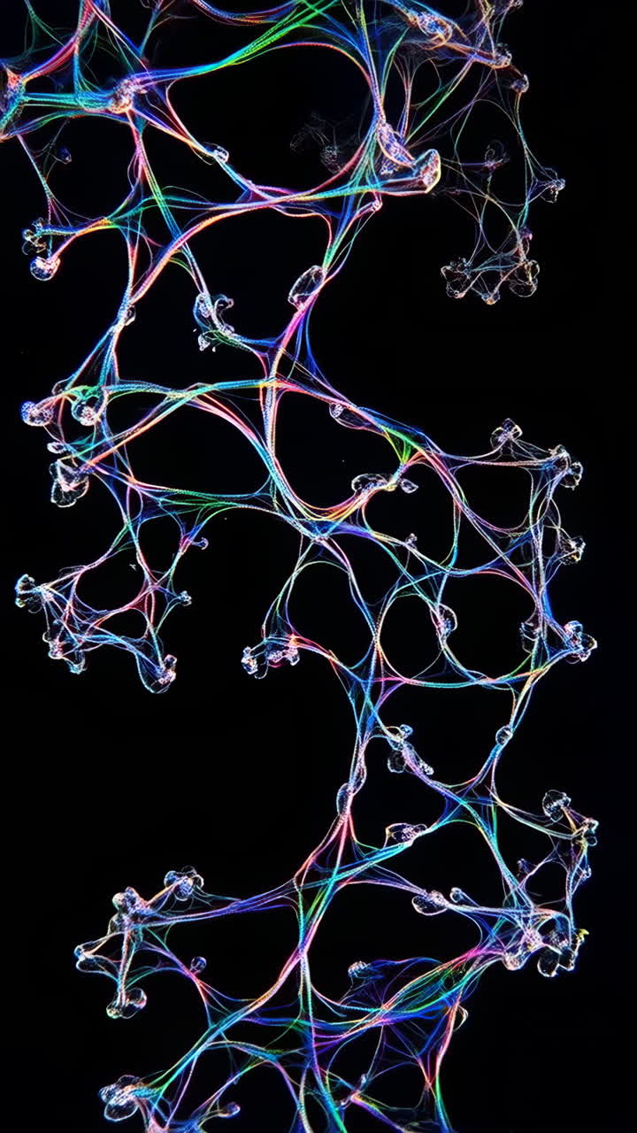 Abstract Glowing Neural Network on Black Background