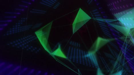 animación de redes de conexiones sobre un fondo de túnel de neón brillante