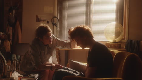 concerned woman supporting friend during difficult times or depression