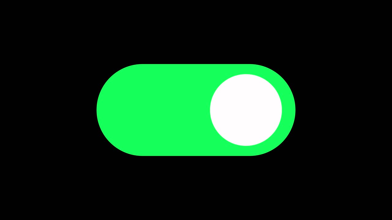 Green toggle switch in on position