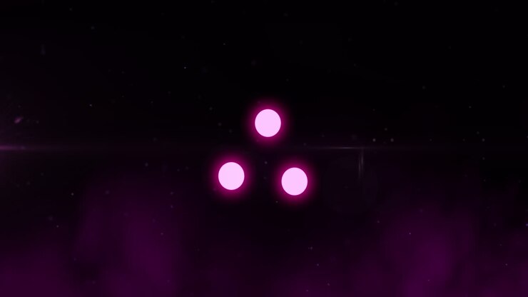 Animation of glowing loading pink circles digital interface
